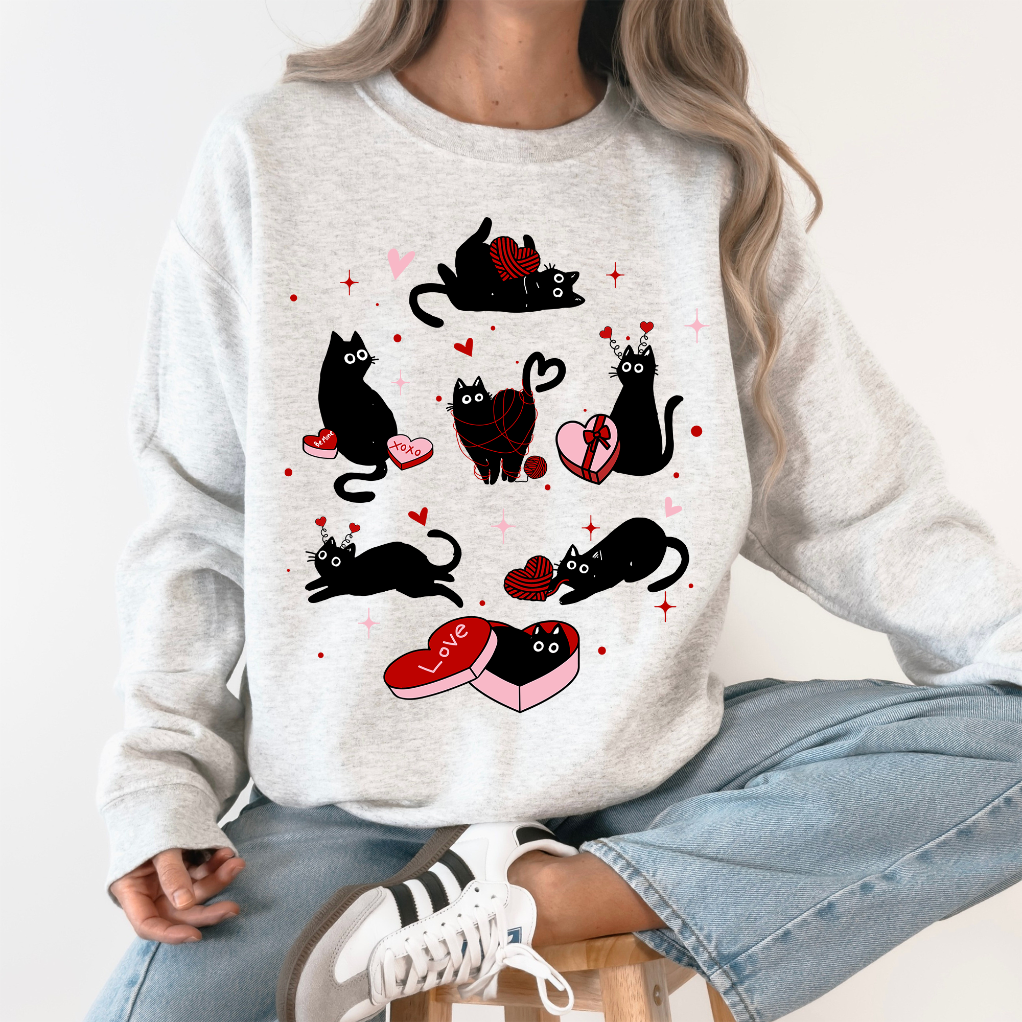 Valentine's Day Kitties, Cat Lover, Love Sweatshirt