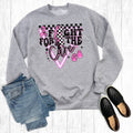 Breast Cancer Fight For the Cure Checkered Sweatshirt