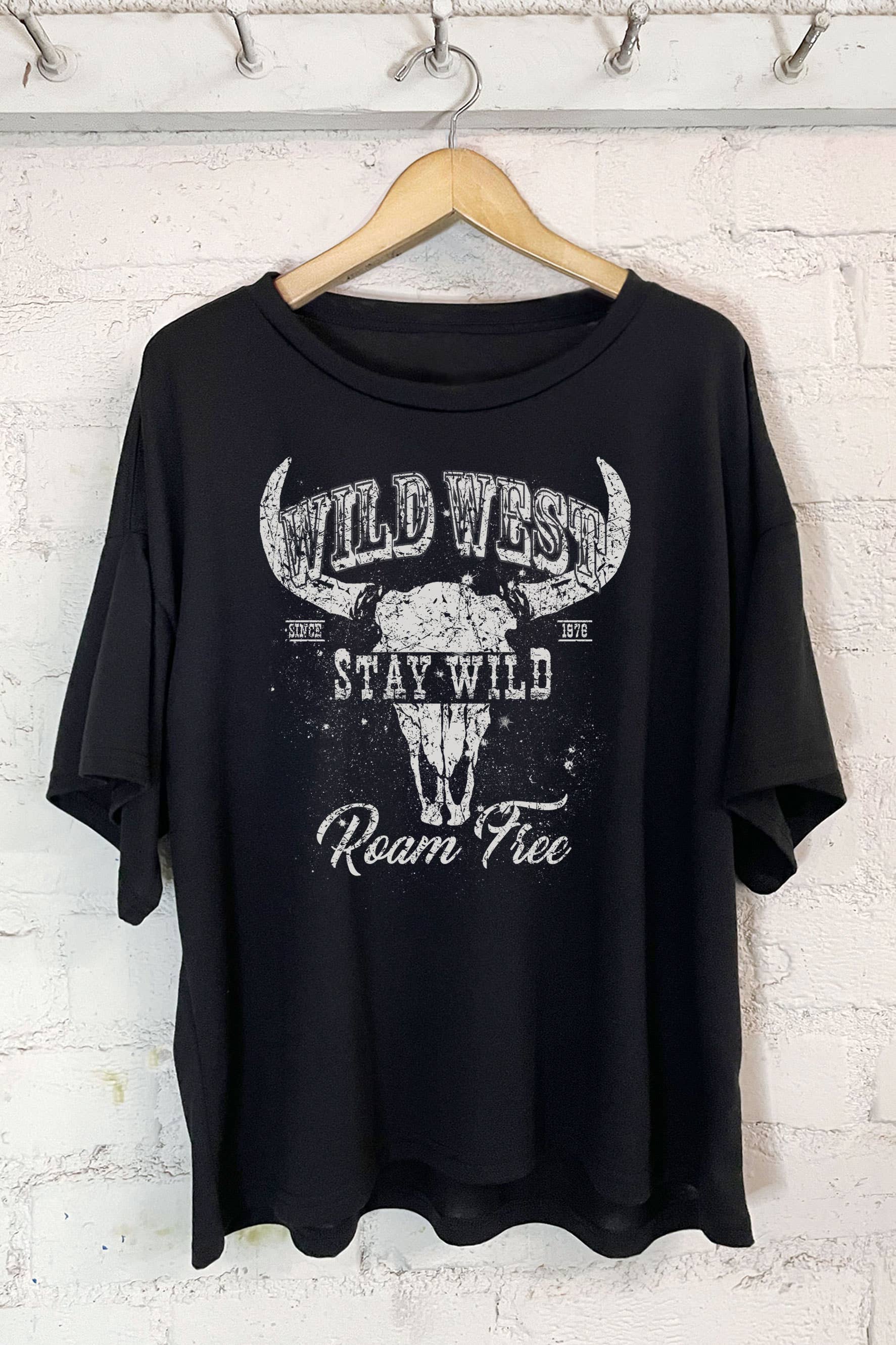 Wild West Women's Off Shoulder Screen Printed T-Shirt