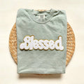 Comfort Colors Chenille Patch Blessed Shirt, Blessed Tee