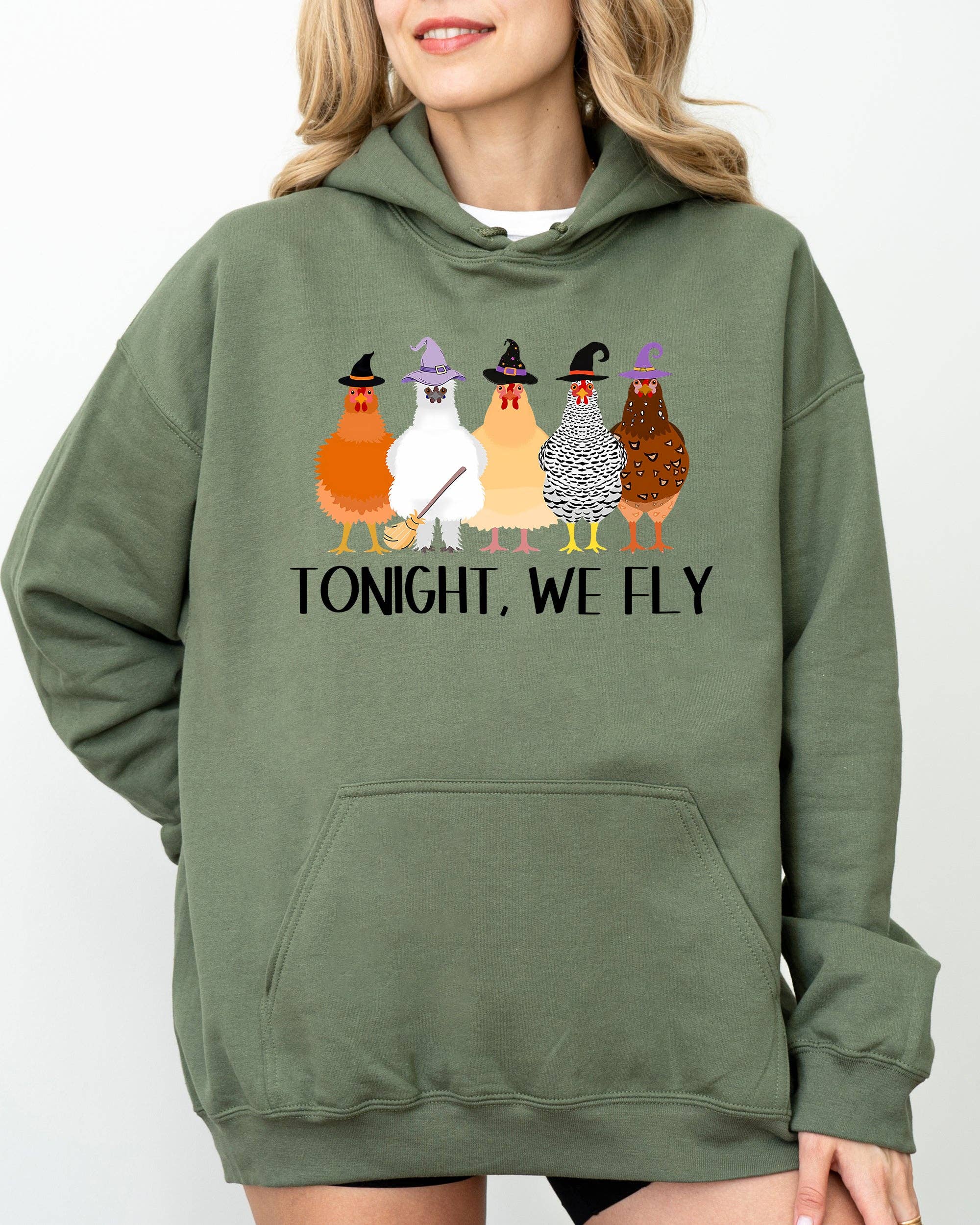 Tonight We Fly, Chickens, Skeleton, Funny, Halloween Hoodie