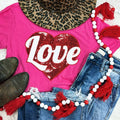 Red Heart Sequin Patch Everyday Tee