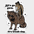 Let's Go Girls Sticker Decal, Funny Sticker, Racoon, Western