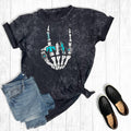 Turquoise Western Skelton Hand Mineral Wash Graphic Tee