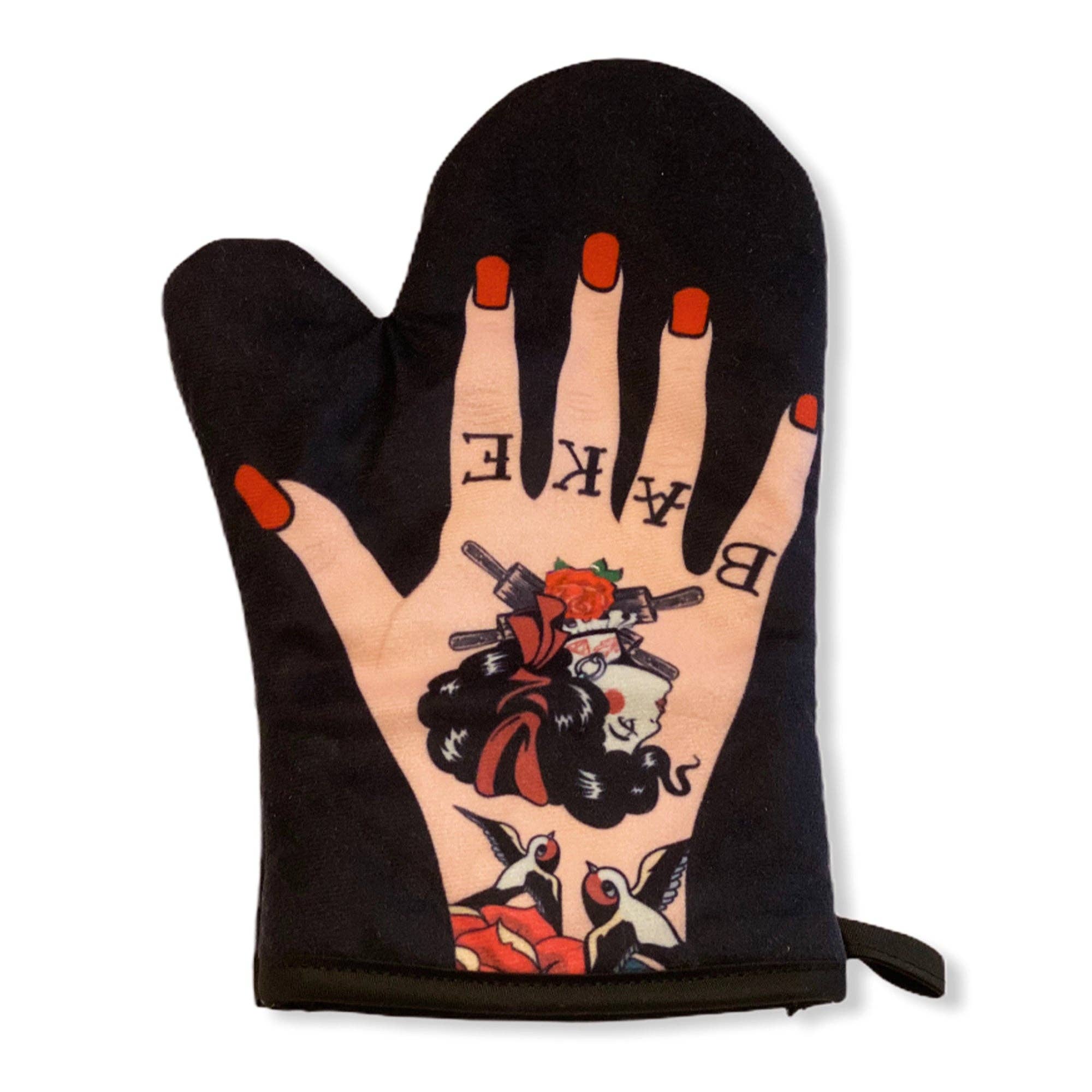 Womens Tattoo Hand Oven Mitt Bakeware
