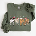 Christmas Calves, Holstein Cow Lovers Farm Life Sweatshirt