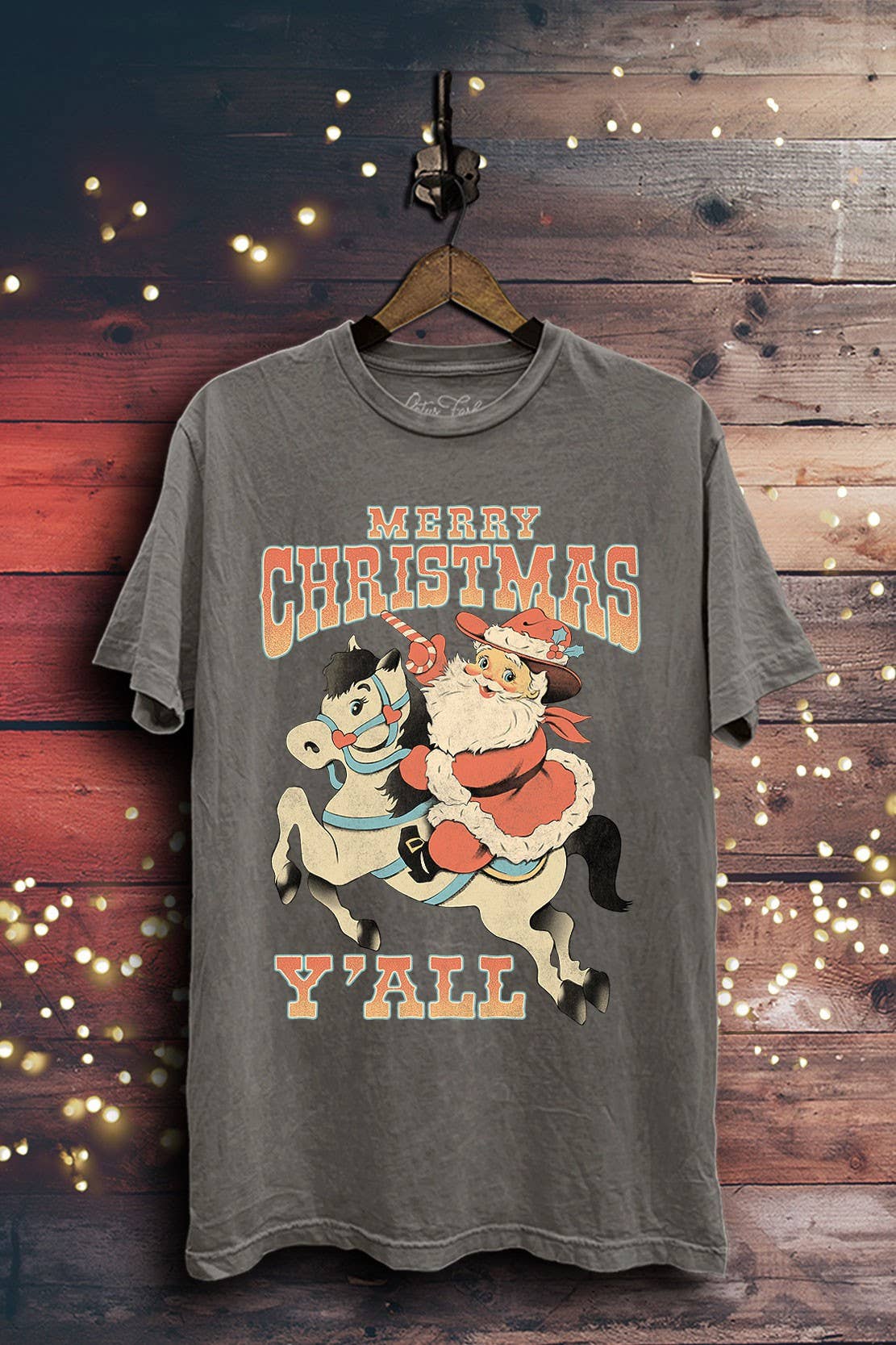 Merry Christmas Yall Santa Graphic Top