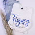 Custom School Gameday Blue Checkerboard Sweatshirt