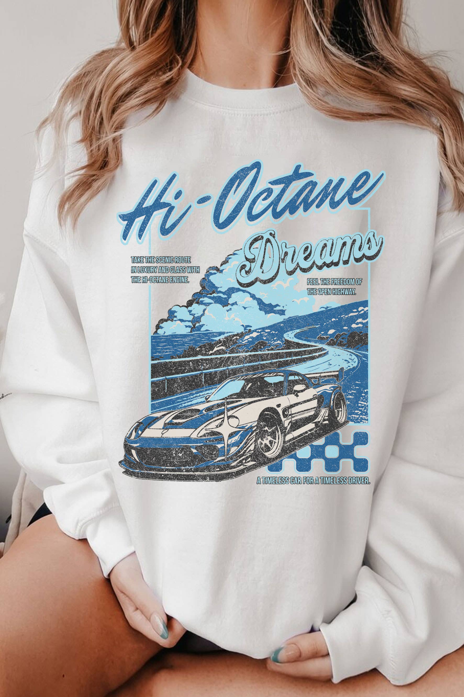 Hi-Octane Dreams Car Graphic Brushed Sweatshirts