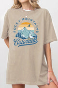 Rocky Mountains Colorado Cabin Oversize Graphic Tshirts
