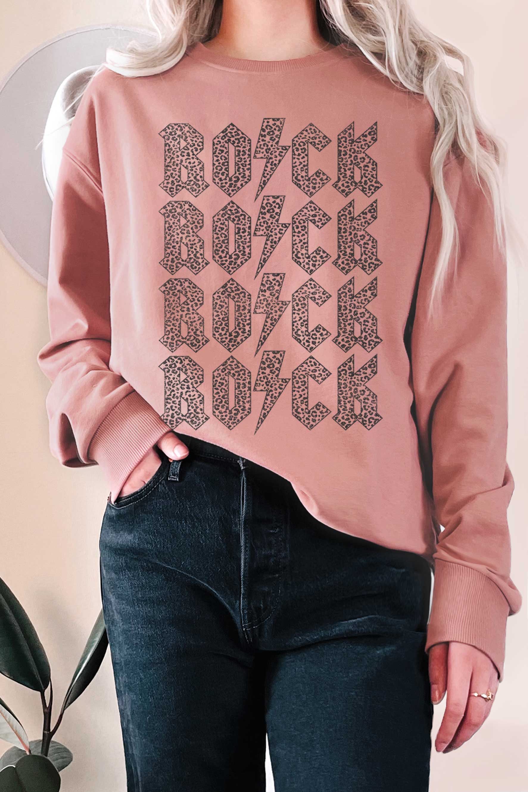Rock Rock Rock Rock Graphic Terry Sweatshirts