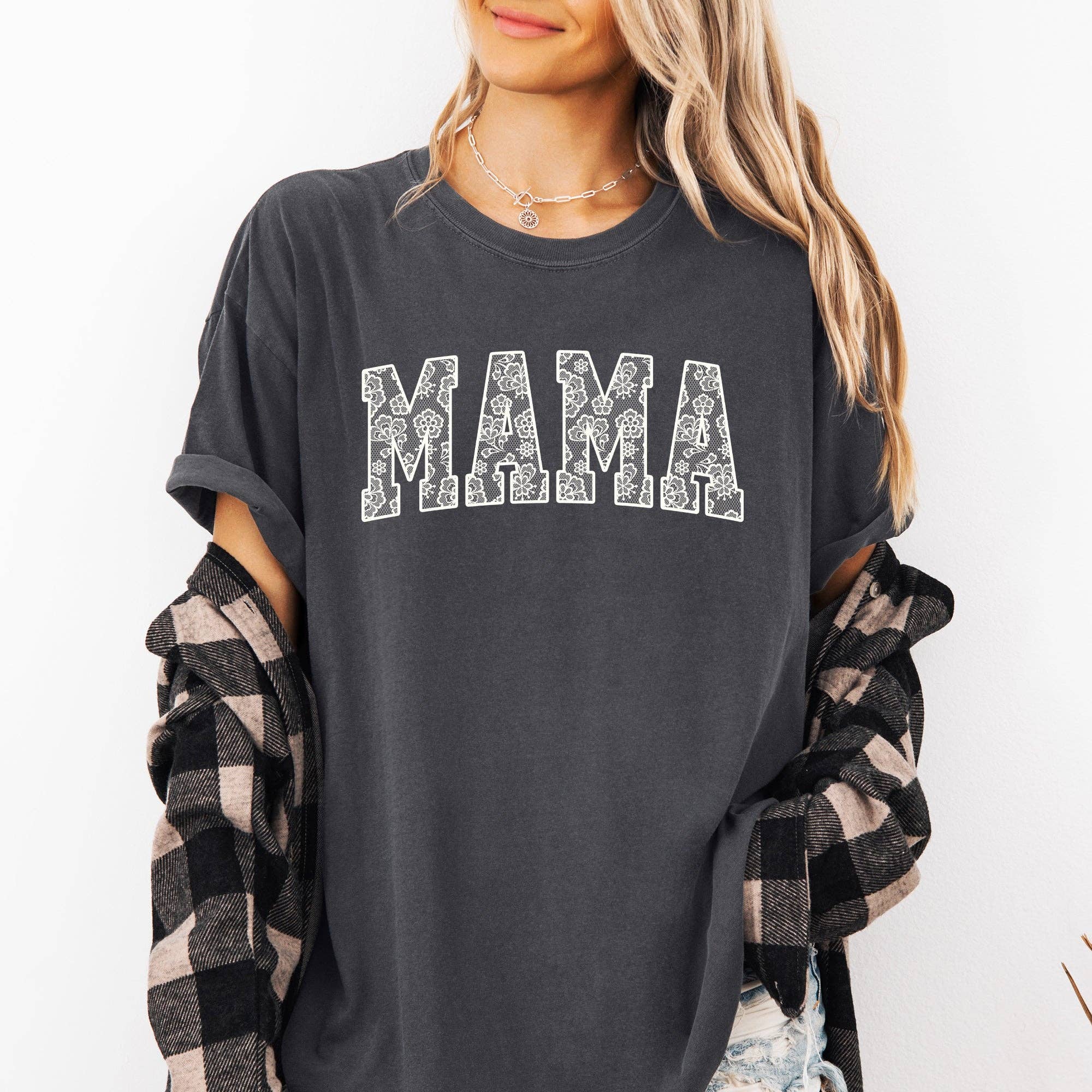 Mama, Faux Lace, Coquette, Varsity, Mother's Day Tshirt