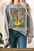 Nashville Music City Graphix Mineral Terry Sweatshirts