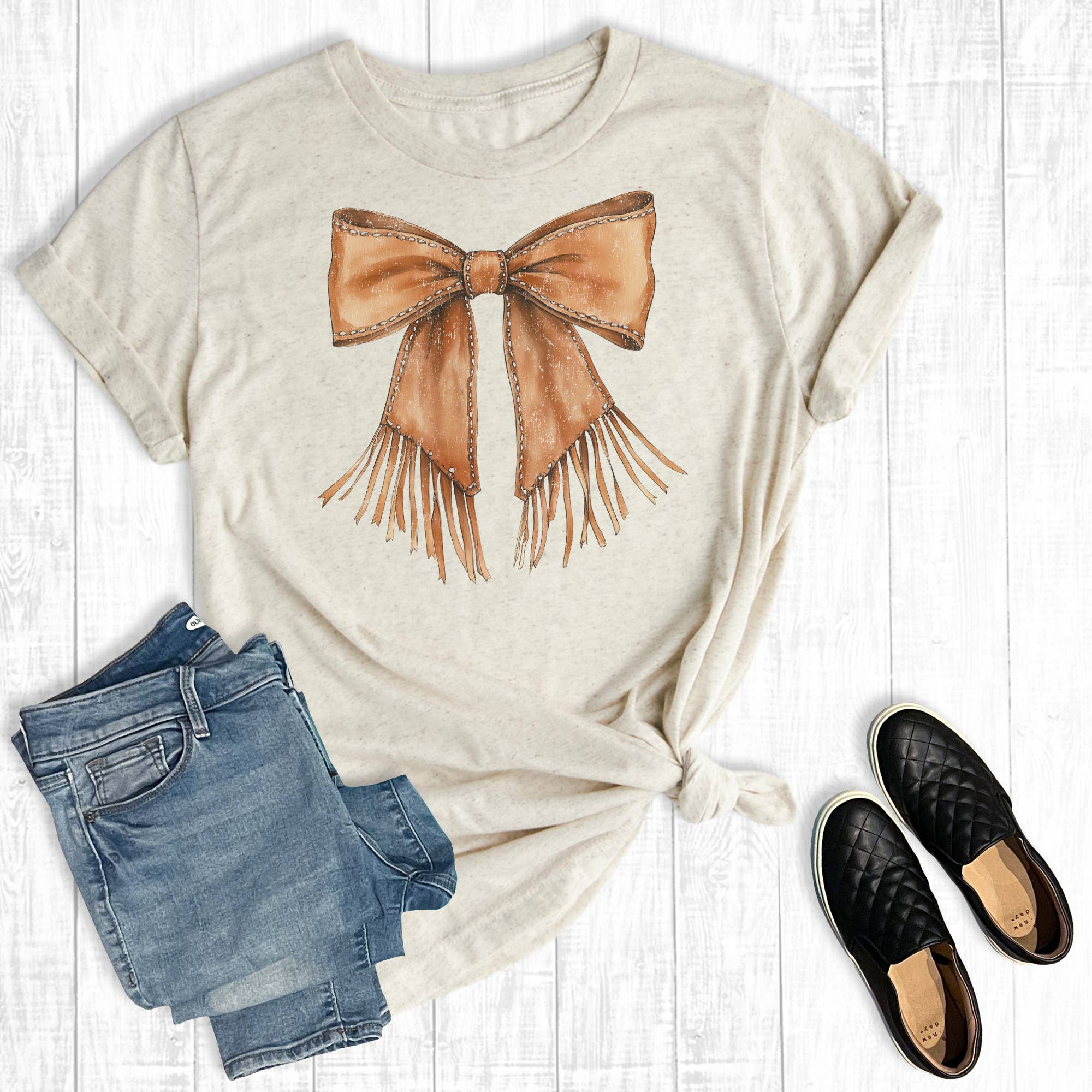 Western Cowgirl Coquette Bow Graphic Tee