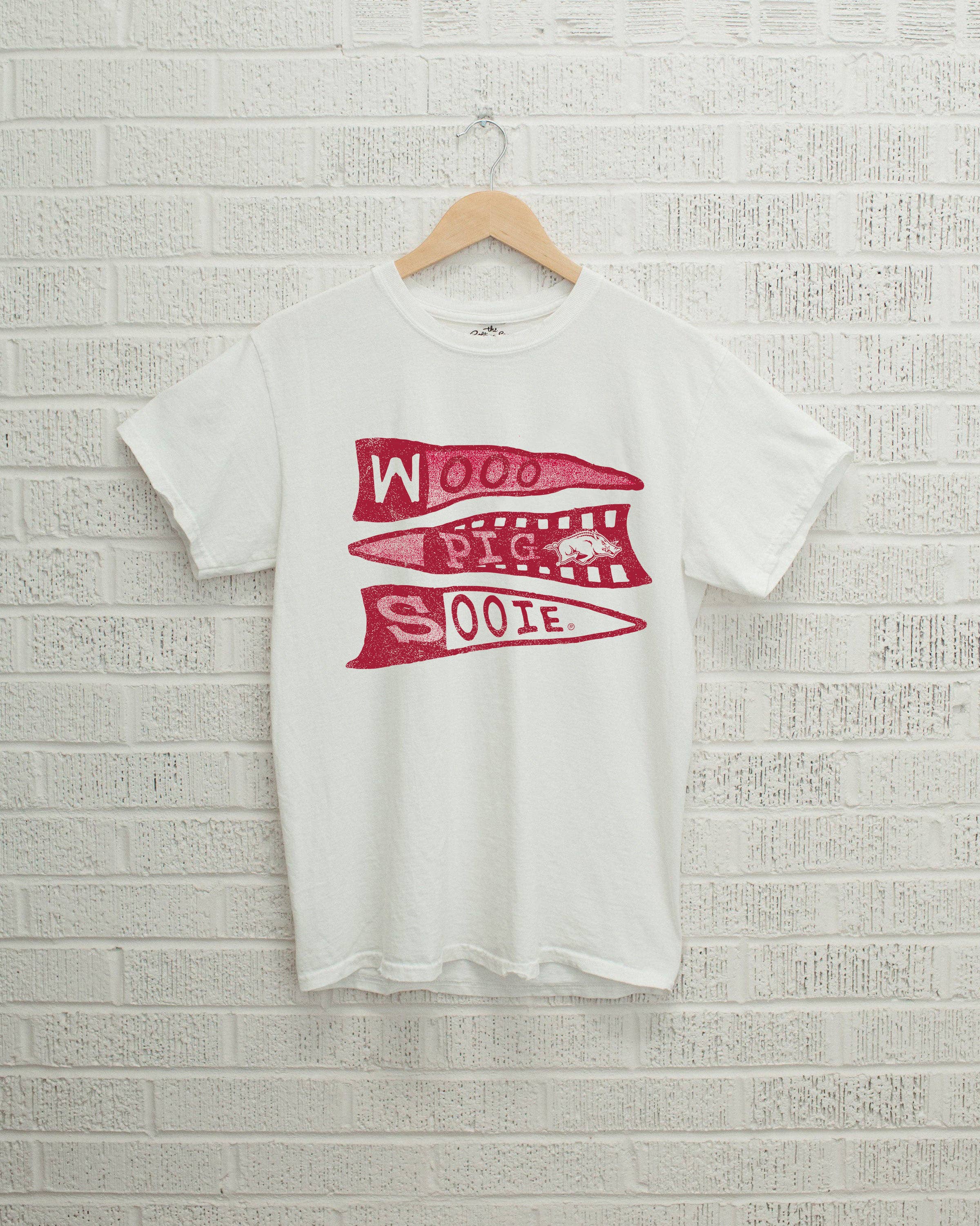 Arkansas Razorbacks Pennant White Comfort Colors Tee