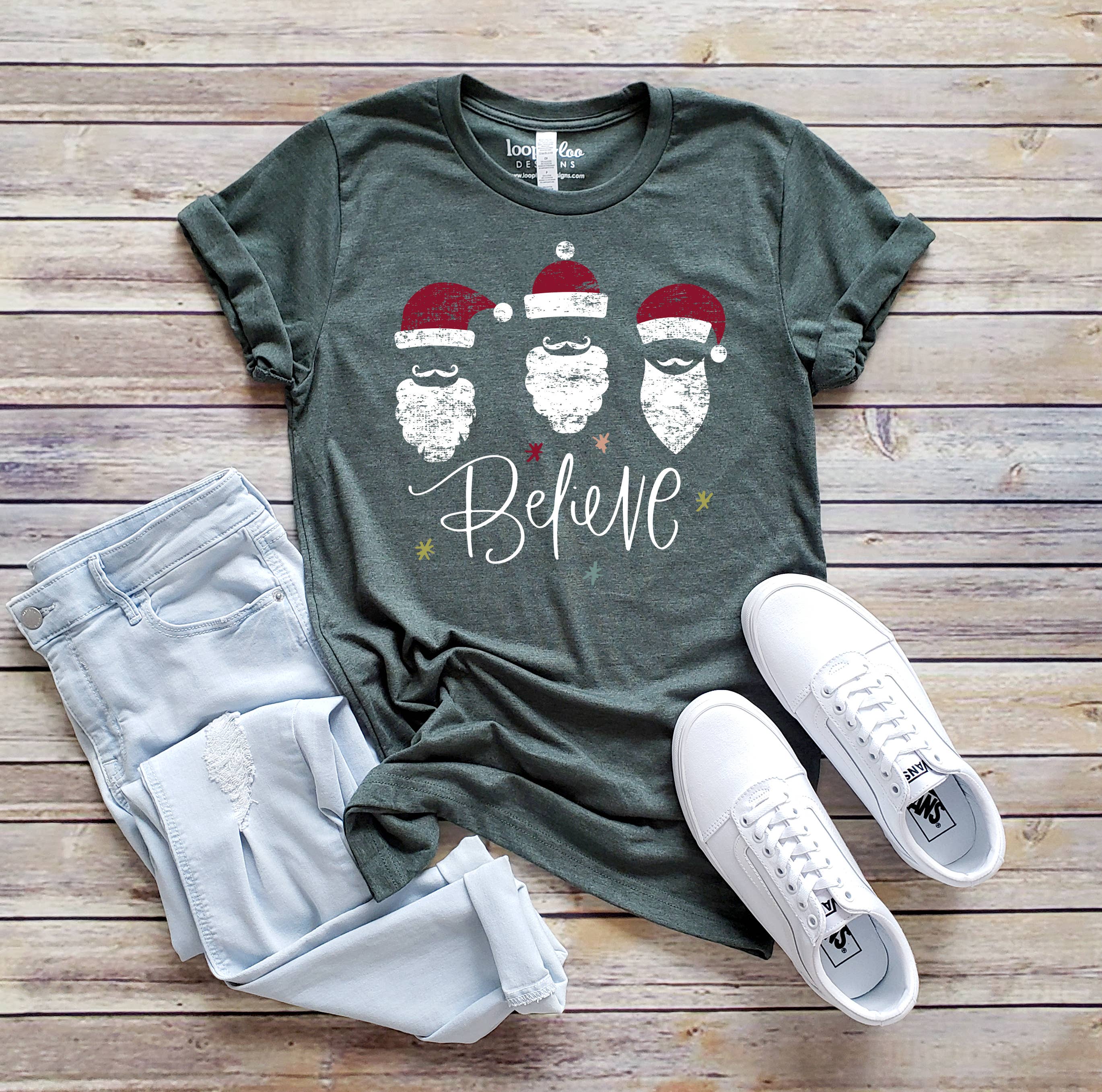 Believe Santas Tee | Christmas | Sizes XS-2XL