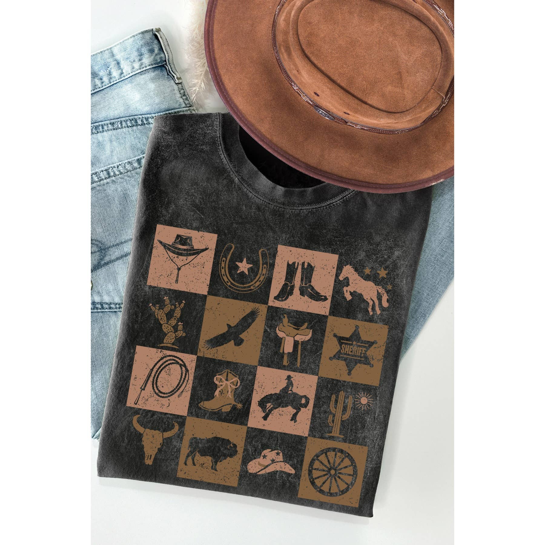 Western Cowboy Mineral Washed T Shirt