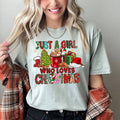 Just A Girl Who Loves Christmas, Santa, Hot Chocolate Tshirt