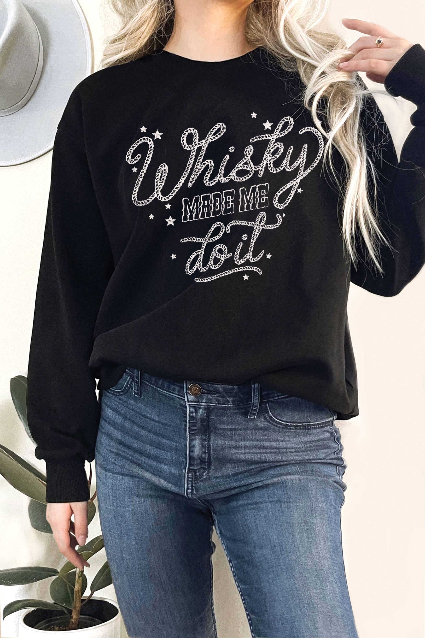Whisky Made Me Do It Graphic Terry Sweatshirts