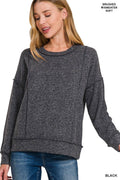 .SI-27167 Brushed Hacci Drop Shoulder Sweater