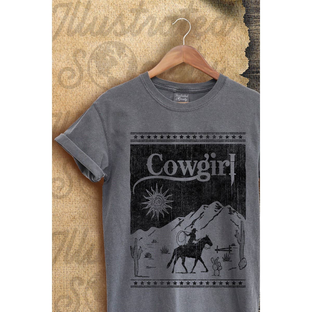 Cow Girl Vintage  Graphic  Tee