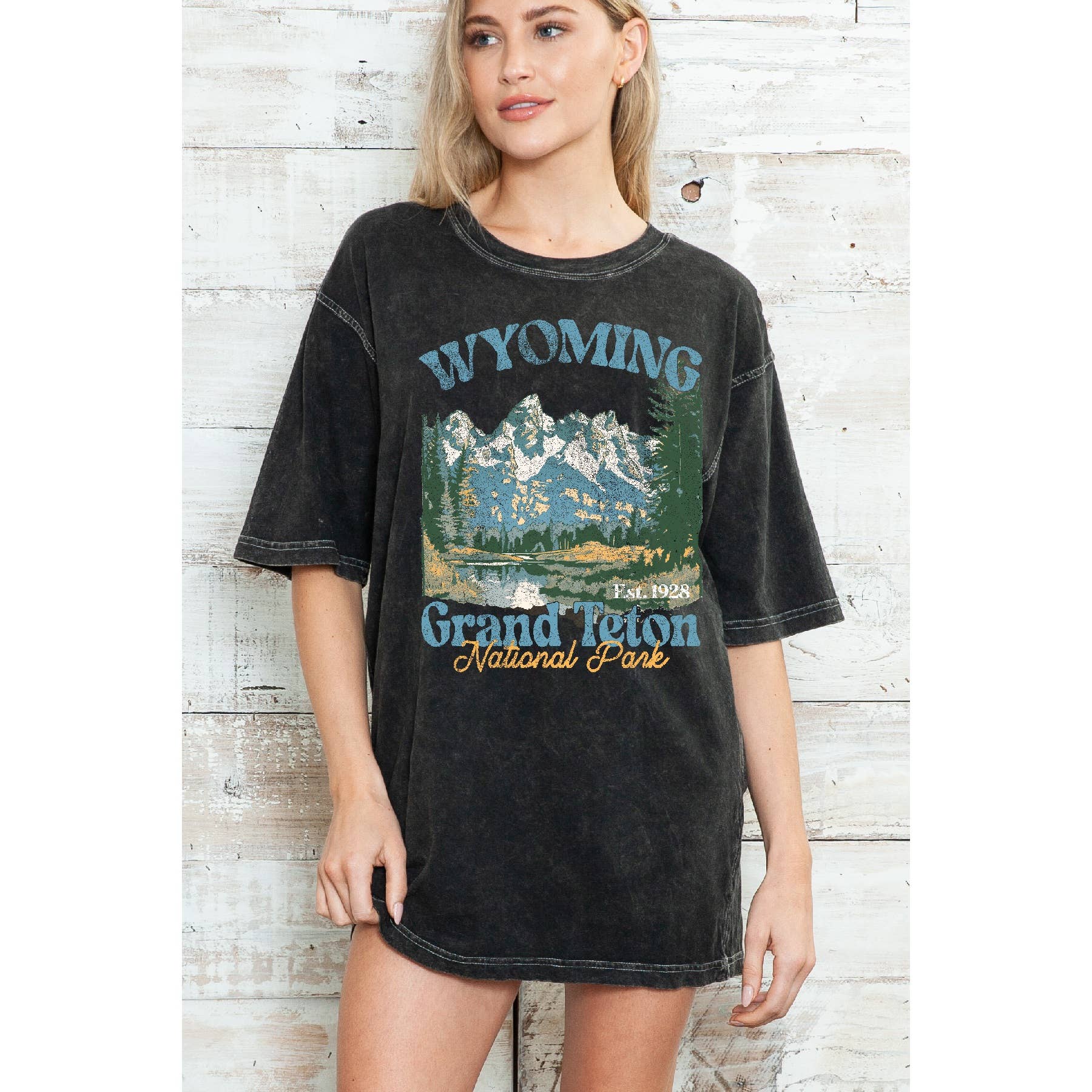 Grand Teton Wyoming Oversize Mineral Wash T