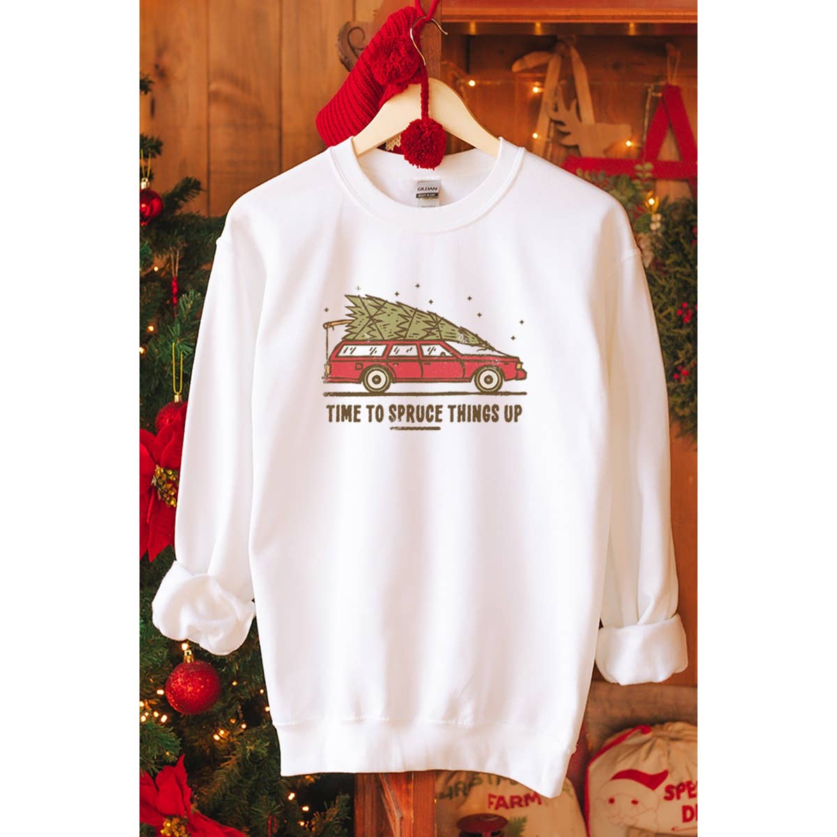 Time To Spruce Things Up Vintage Christmas Graphic Tee