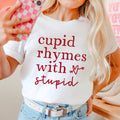 Cupid Rhymes with Stupid Valentines Graphic Shirt | Gildan