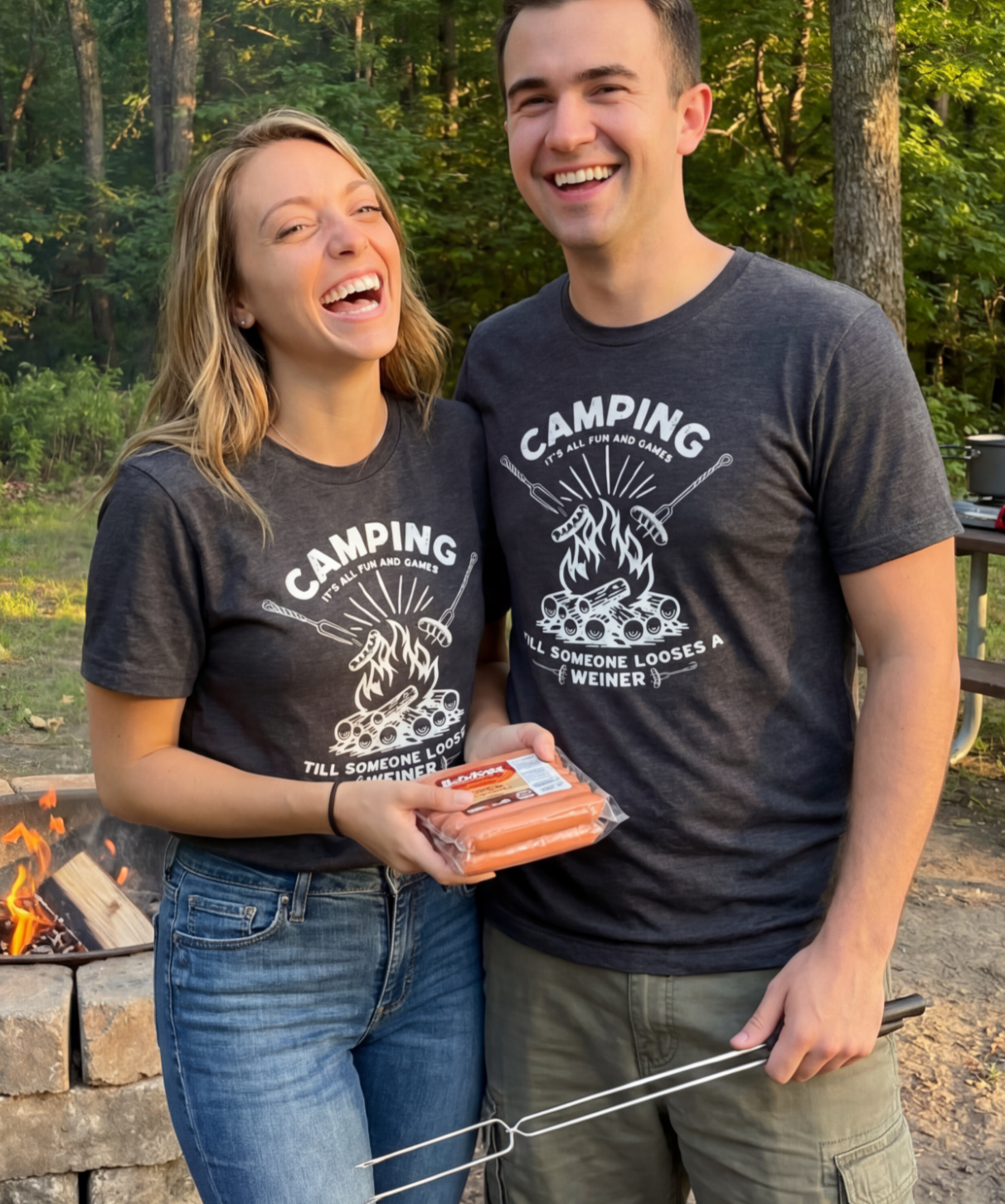Camping: Its All Fun and Games Till Someone T-Shirt