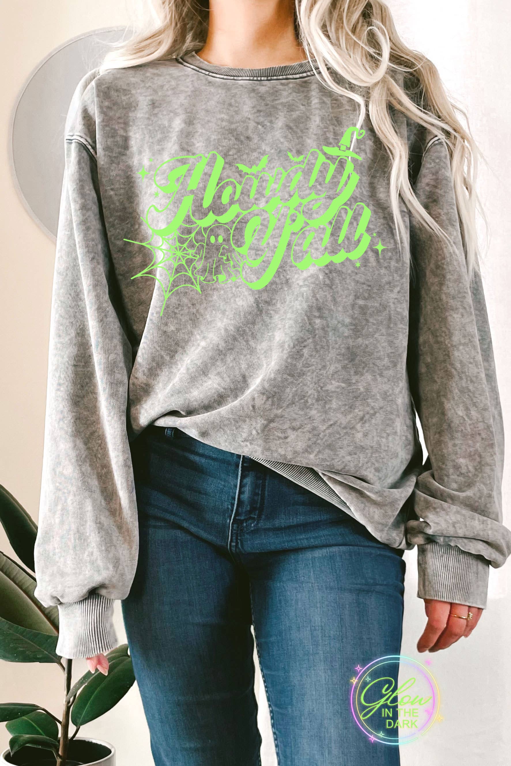 Halloween Howdy Glow in the Dark Mineral Terry Sweatshirt