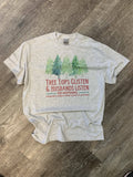 Tree Tops & Husbands Listen On Ash Gray Tee