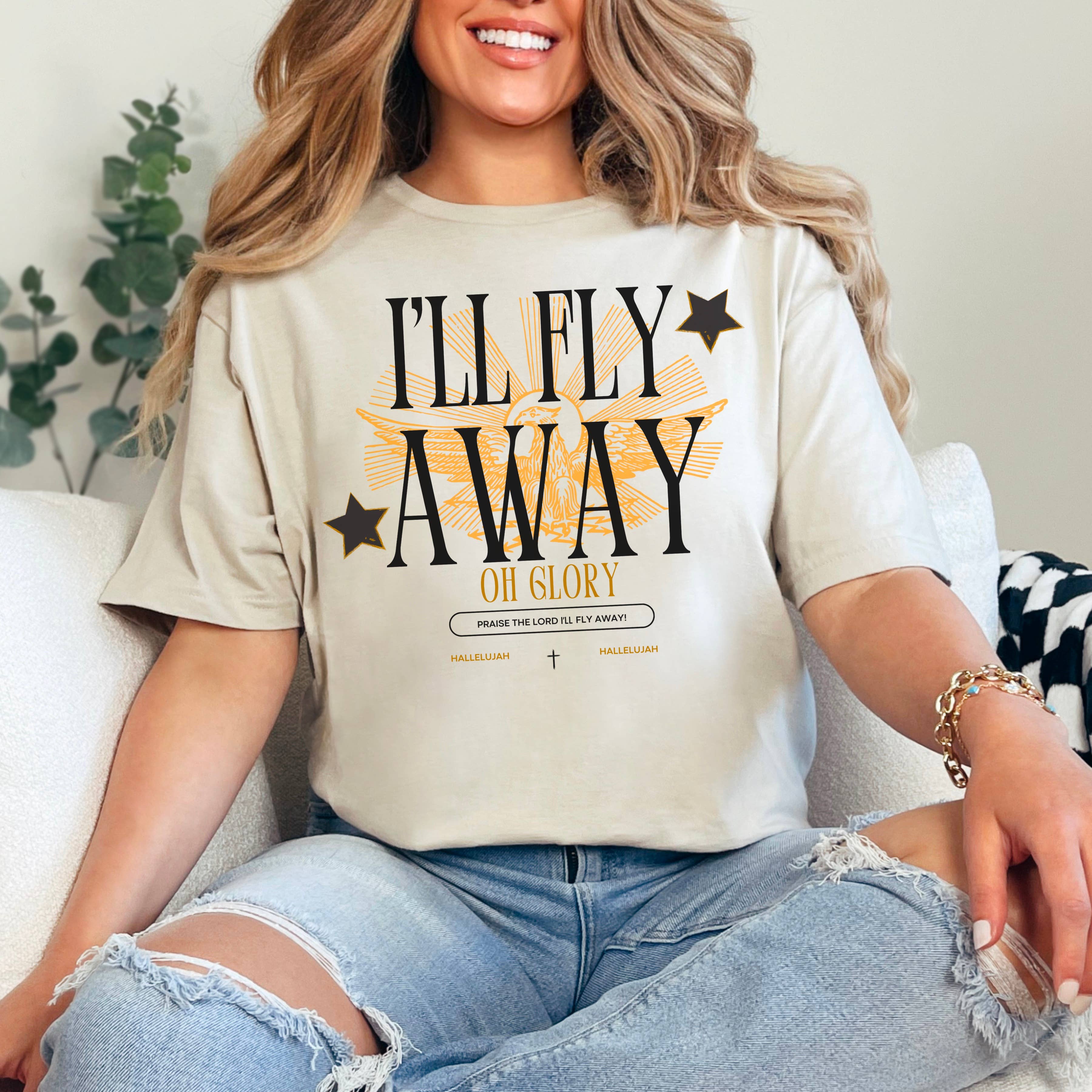 I’Ll Fly Away  Christian Graphic Tee | Gildan
