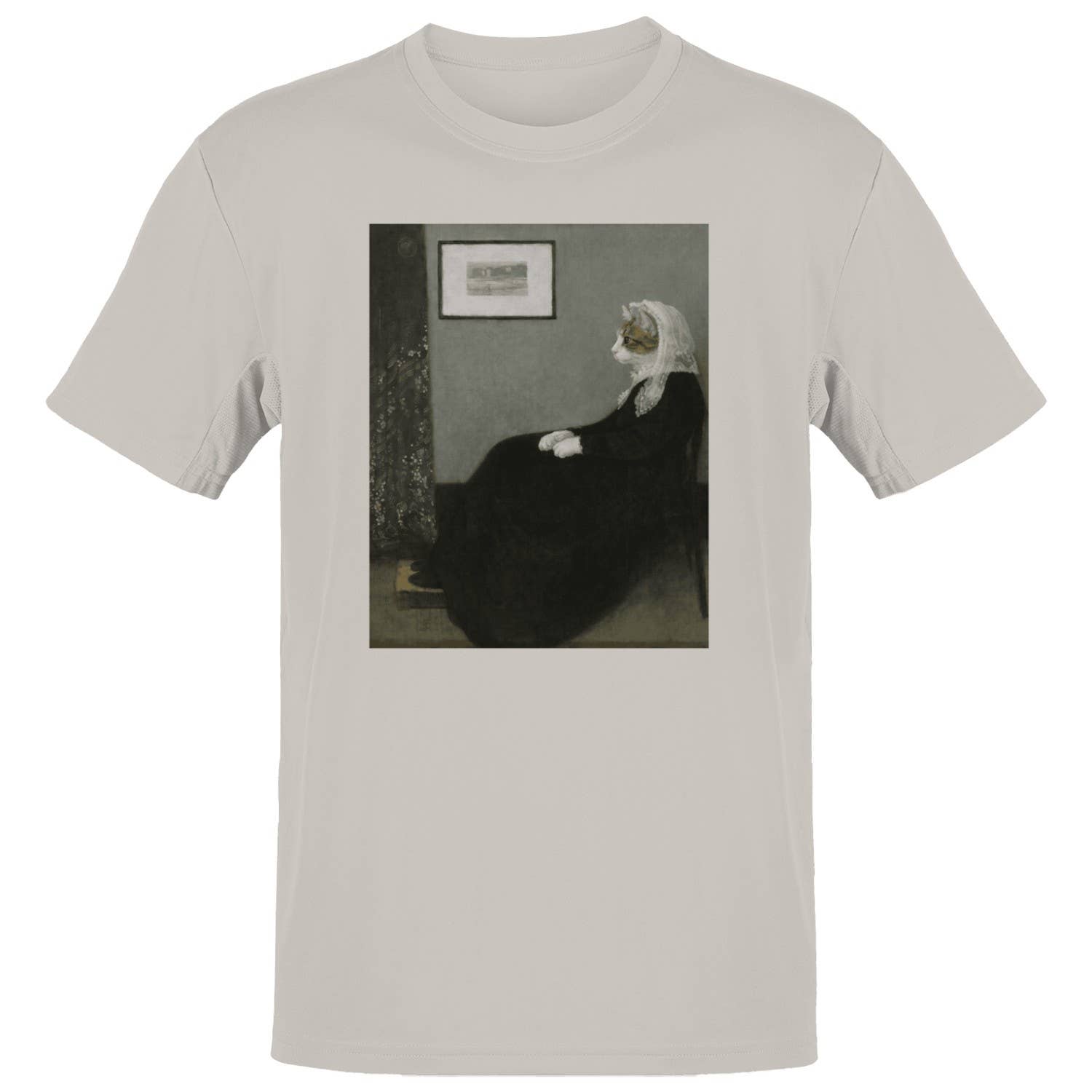 Whistler’S Mother Parody Men's T-Shirt Ice Grey