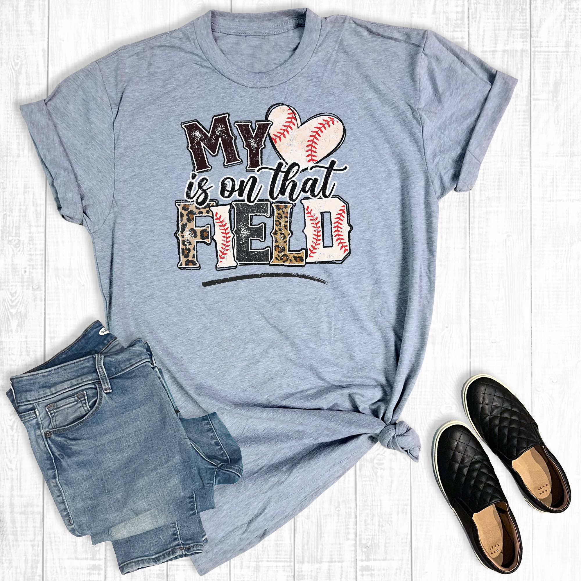 Baseball My Heart Is On That Field Graphic Tee