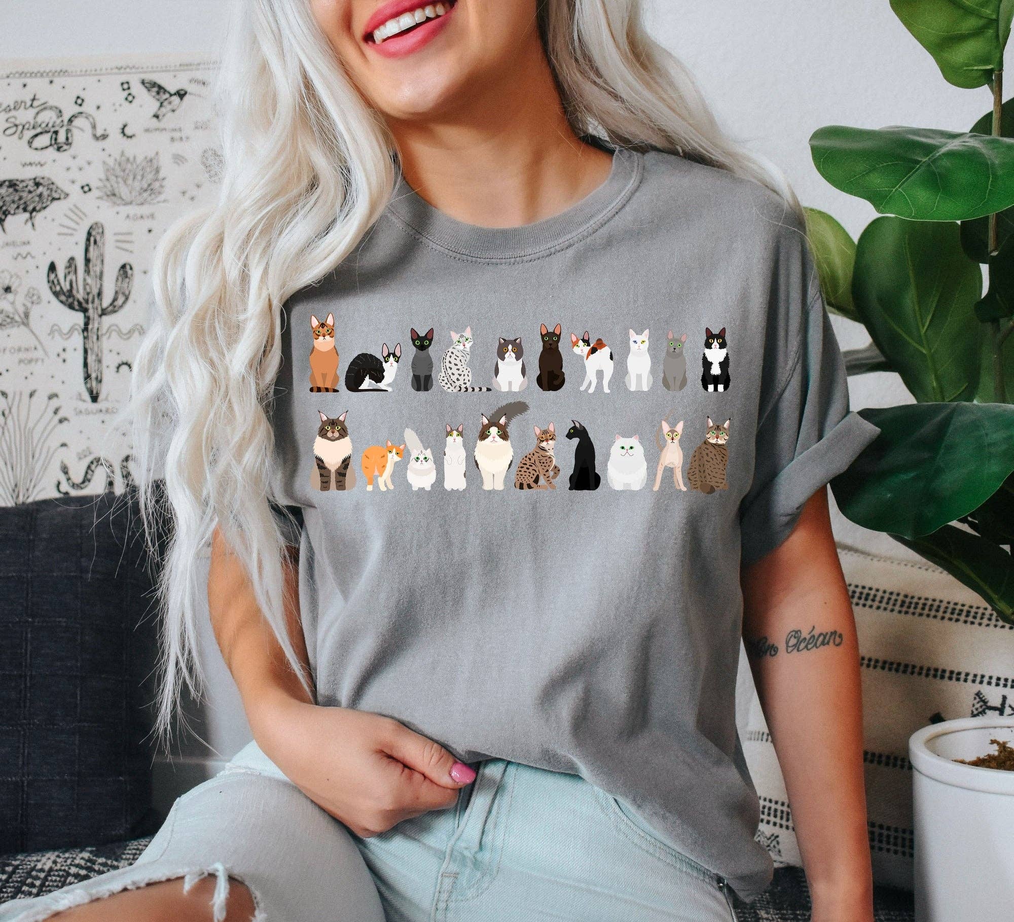 Cat Breeds Animal Lover T-Shirt