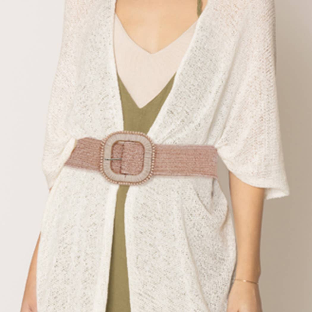 Raffia Braided Elastic Stretchable Belt