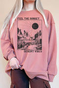 Feel the Sunset Desert Vibes Oversize Terry Sweatshirt