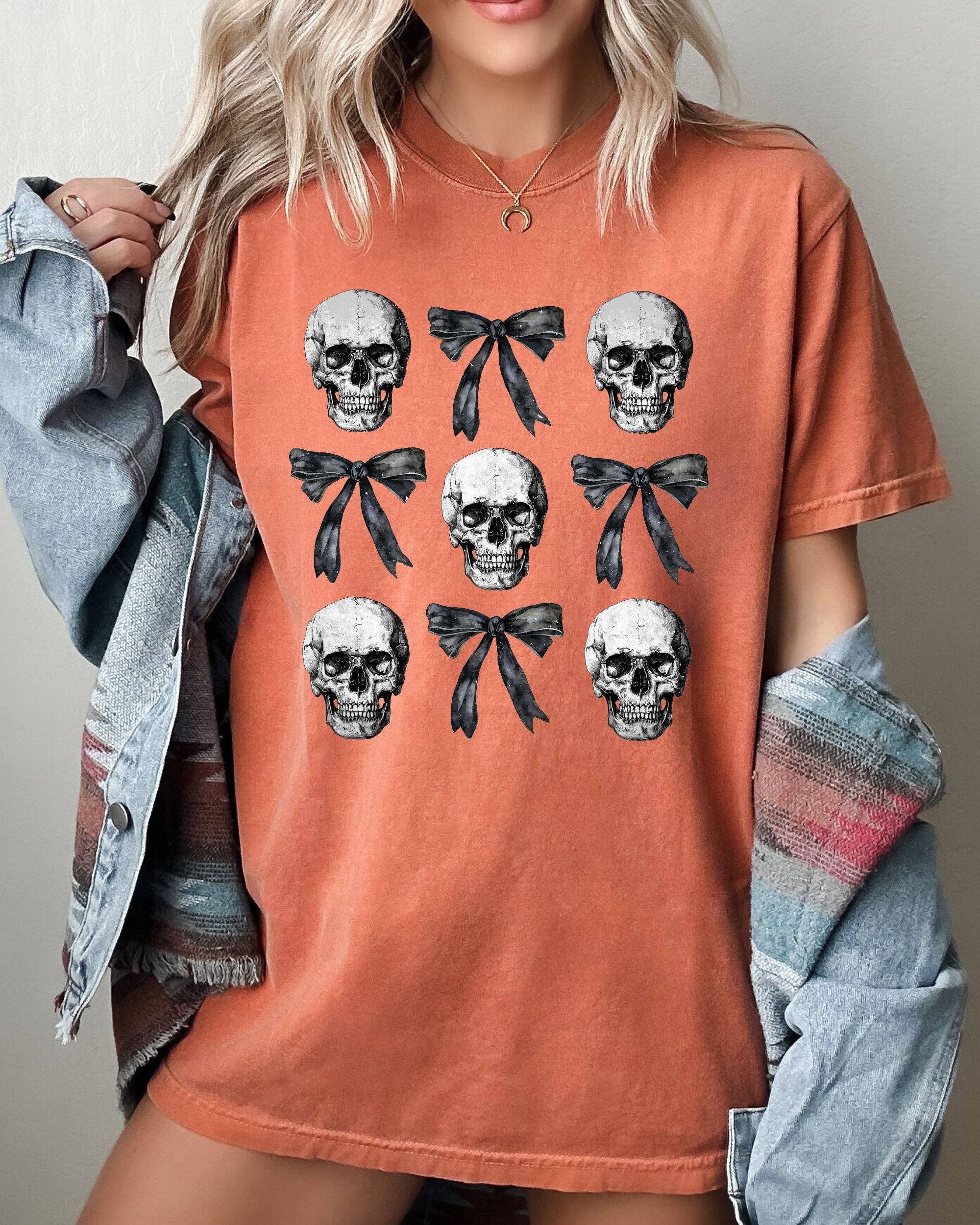 Bows and Skulls, Skeleton, Ghost, Halloween T-Shirt