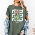Merry Christmas, Tree, Classic, Santa, Gingham Bow T-Shirt