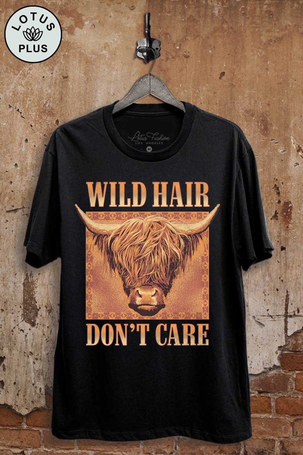 Wild Hair Dont Care Highland Cow Graphic Top