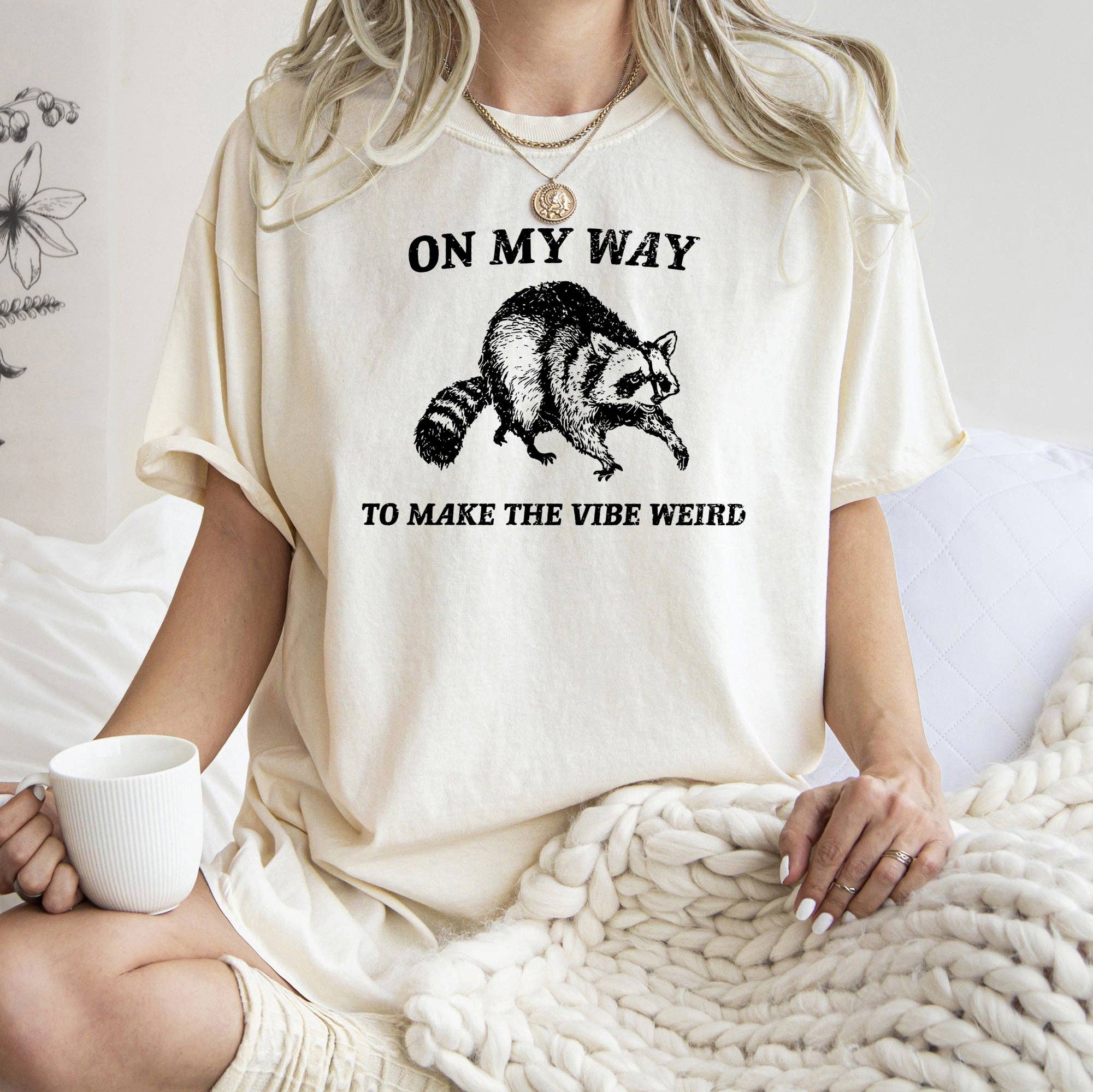 Weird Vibes, Raccoon, Meme, Aesthetic, Funny, Comfort Colors Tshirt