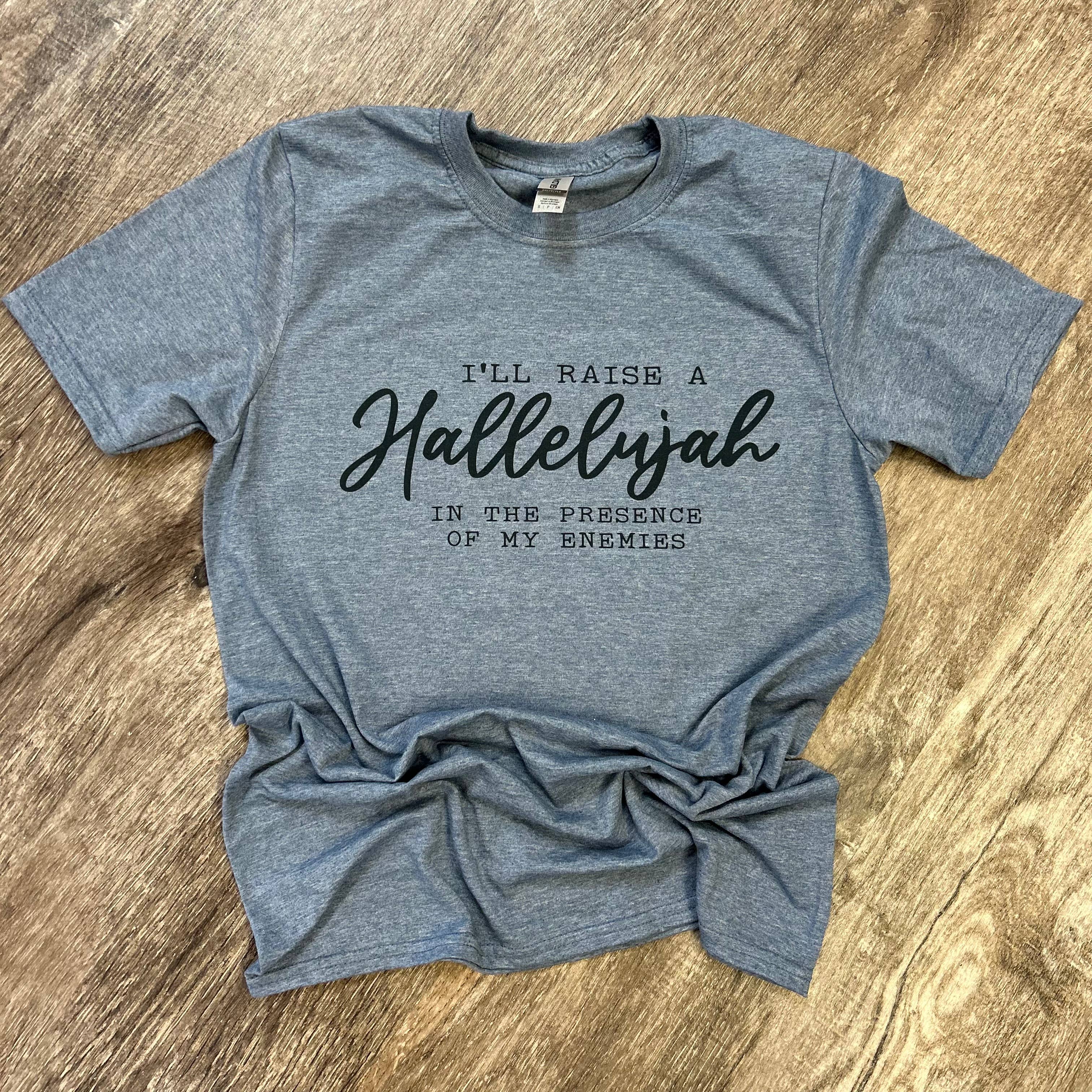 I’Ll Raise A Hallelujah On Heather Indigo Tee