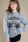 Nashville Music City Mineral Graphic Brushed Sweatshirts