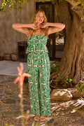 Printed Strapless Wide-Leg Jumpsuit