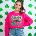 Faux Patch Lucky Mama Retro Sweatshirt