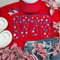 1776 Blue Puff White Stars Everyday Tee