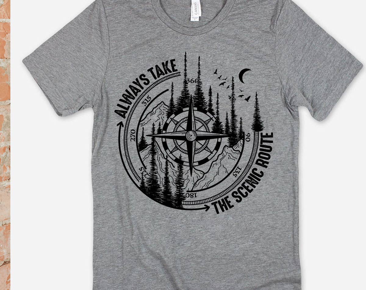 Always Take the Scenic Route- Vacation Travel T-Shirt