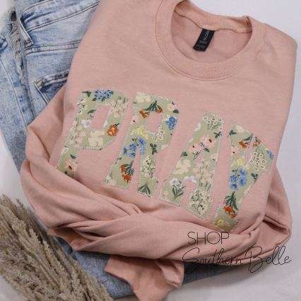 Peach Pray Christian Faith Sweatshirt