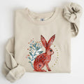 Folk Art Rabbit, Easter, Scandinavian Sweatshirt