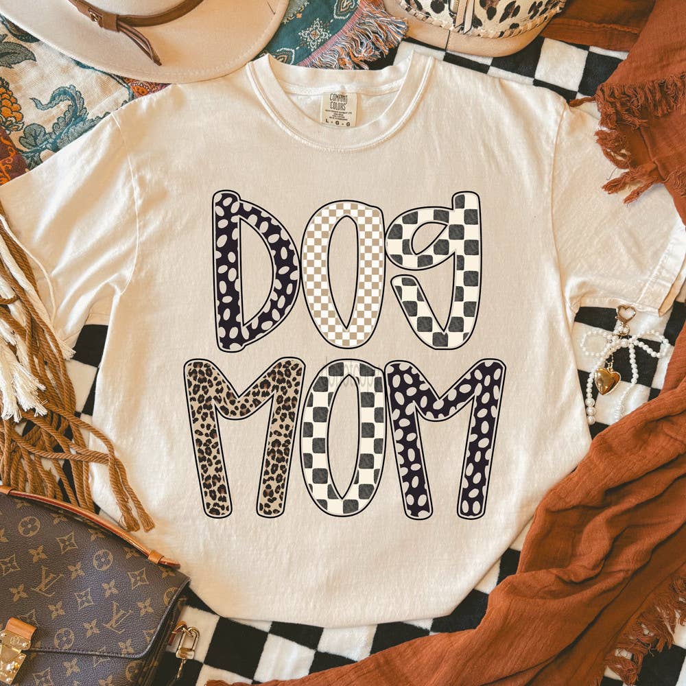 Patterned Dog Mom Tee